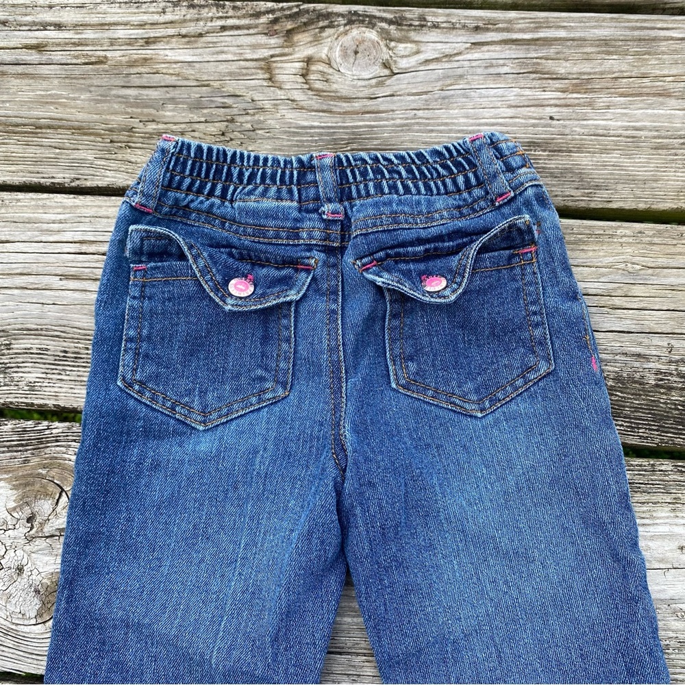 y2k Disney Princess Embroidered Flare Girls Toddler Jeans Size 4T/4 - Picture 5 of 6